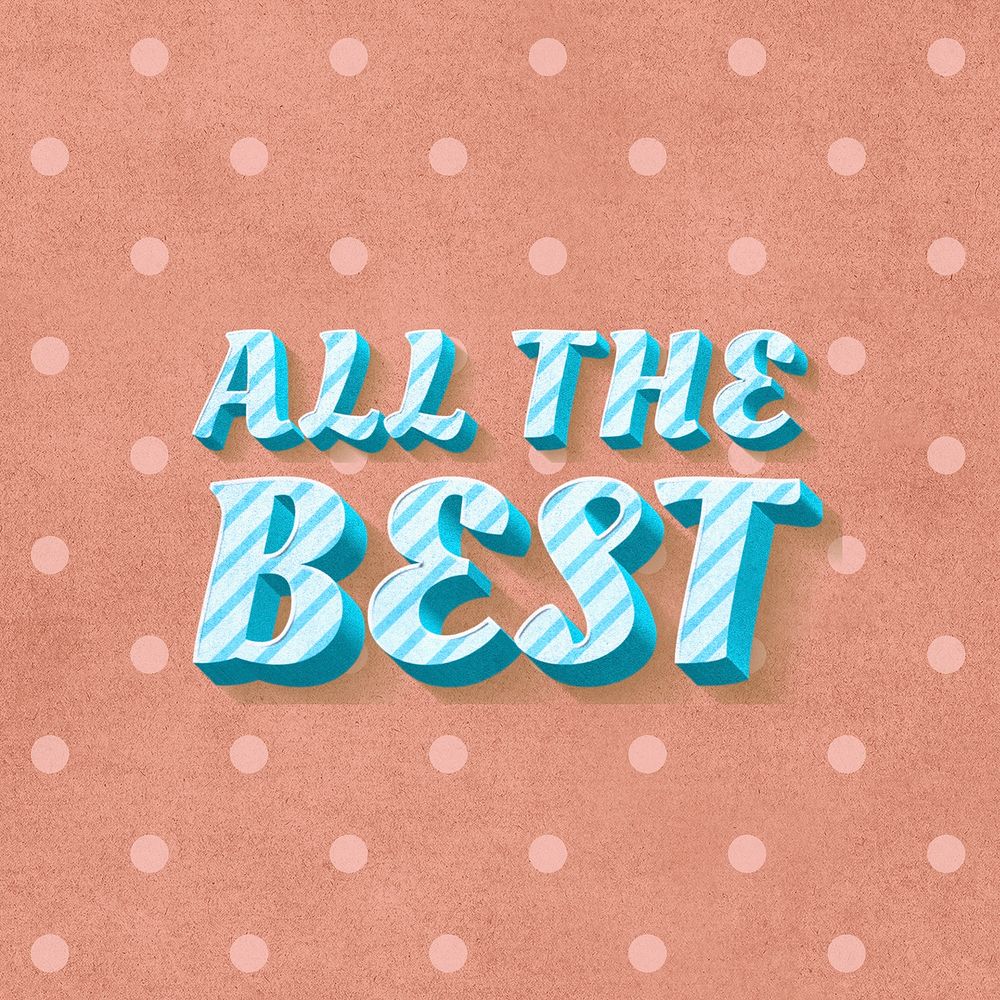 All the best text colorful pastel stripe pattern