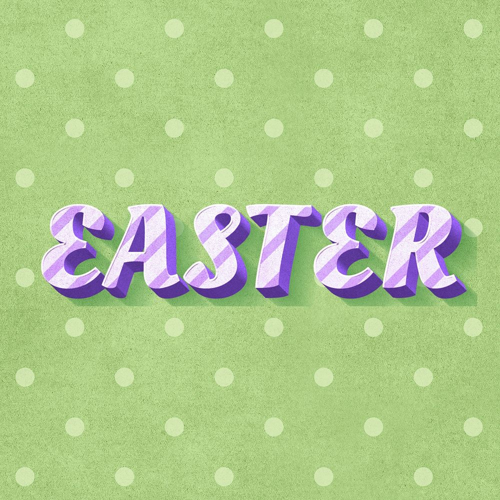 Easter word striped font typography
