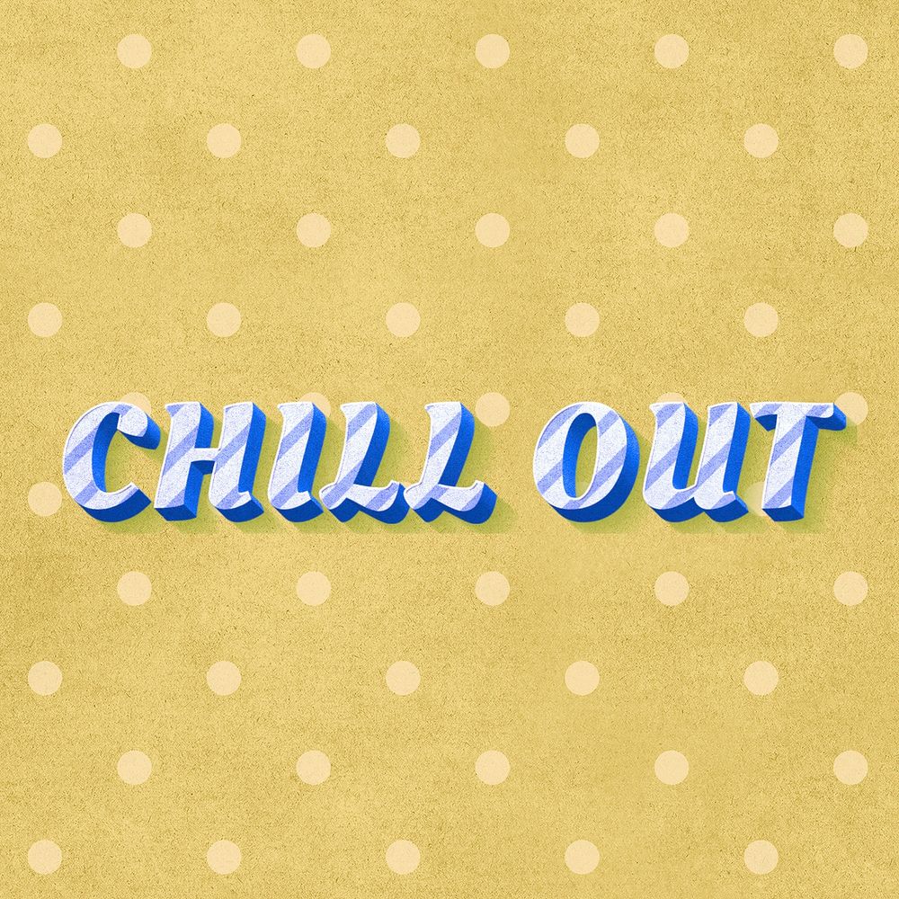 Chill out word candy cane typography