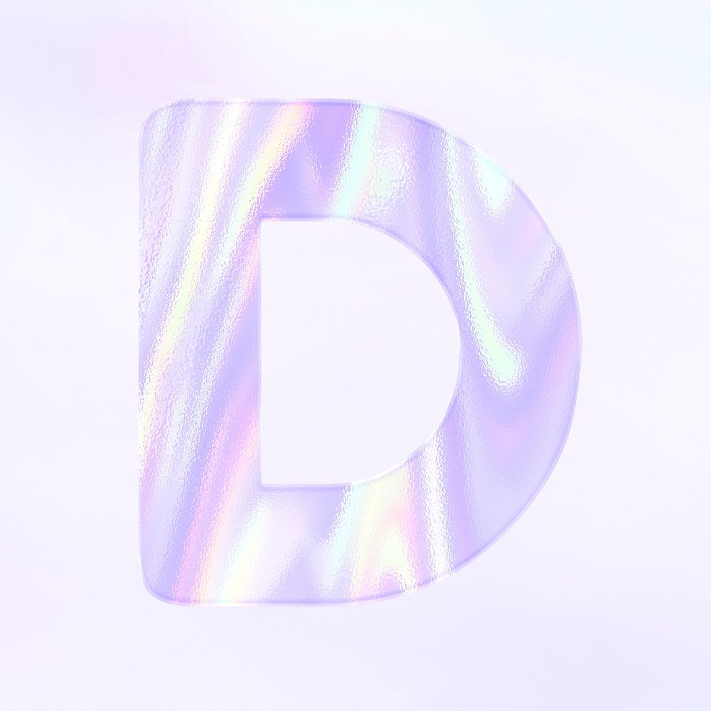 Shiny letter D psd alphabet sticker