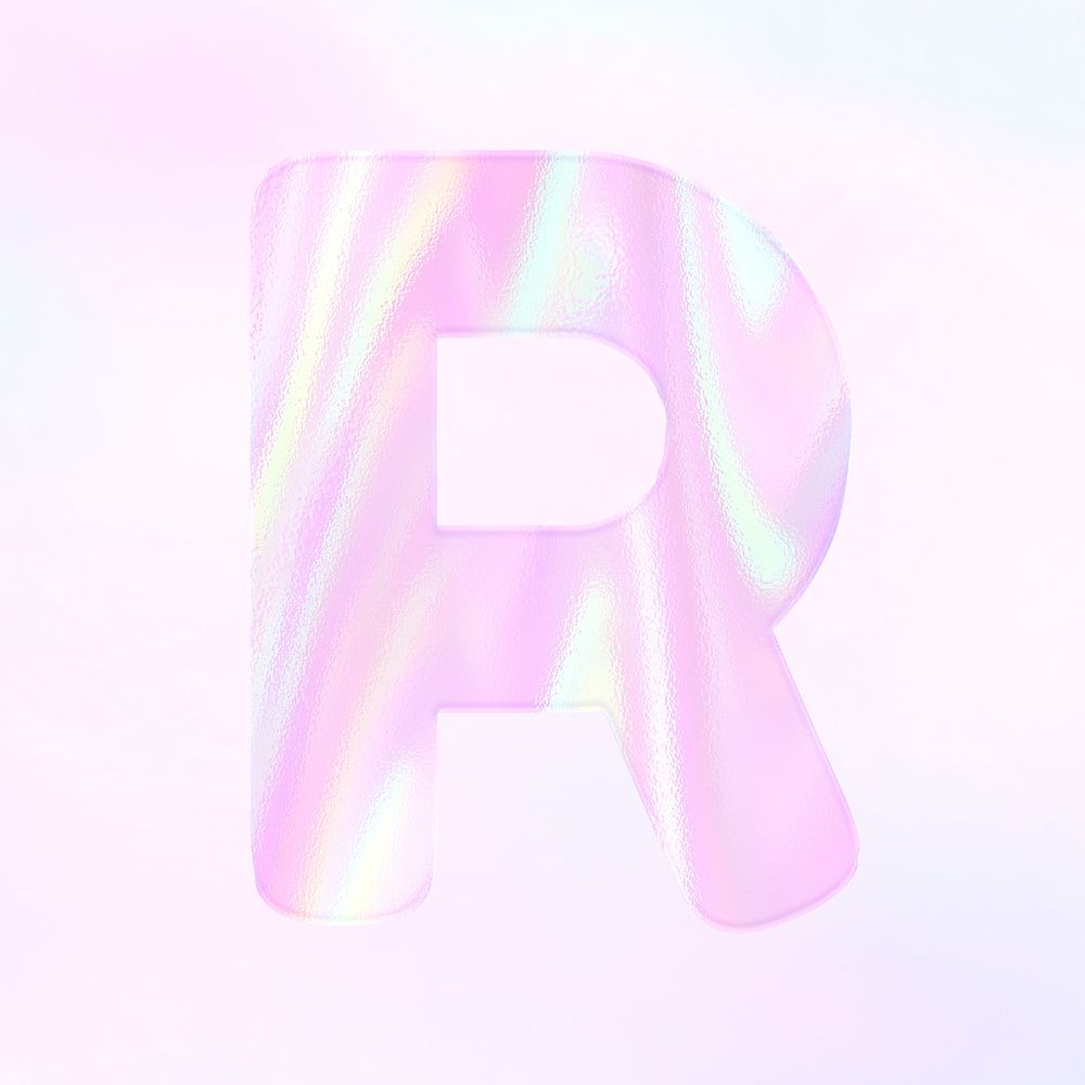 Shiny letter R psd alphabet sticker