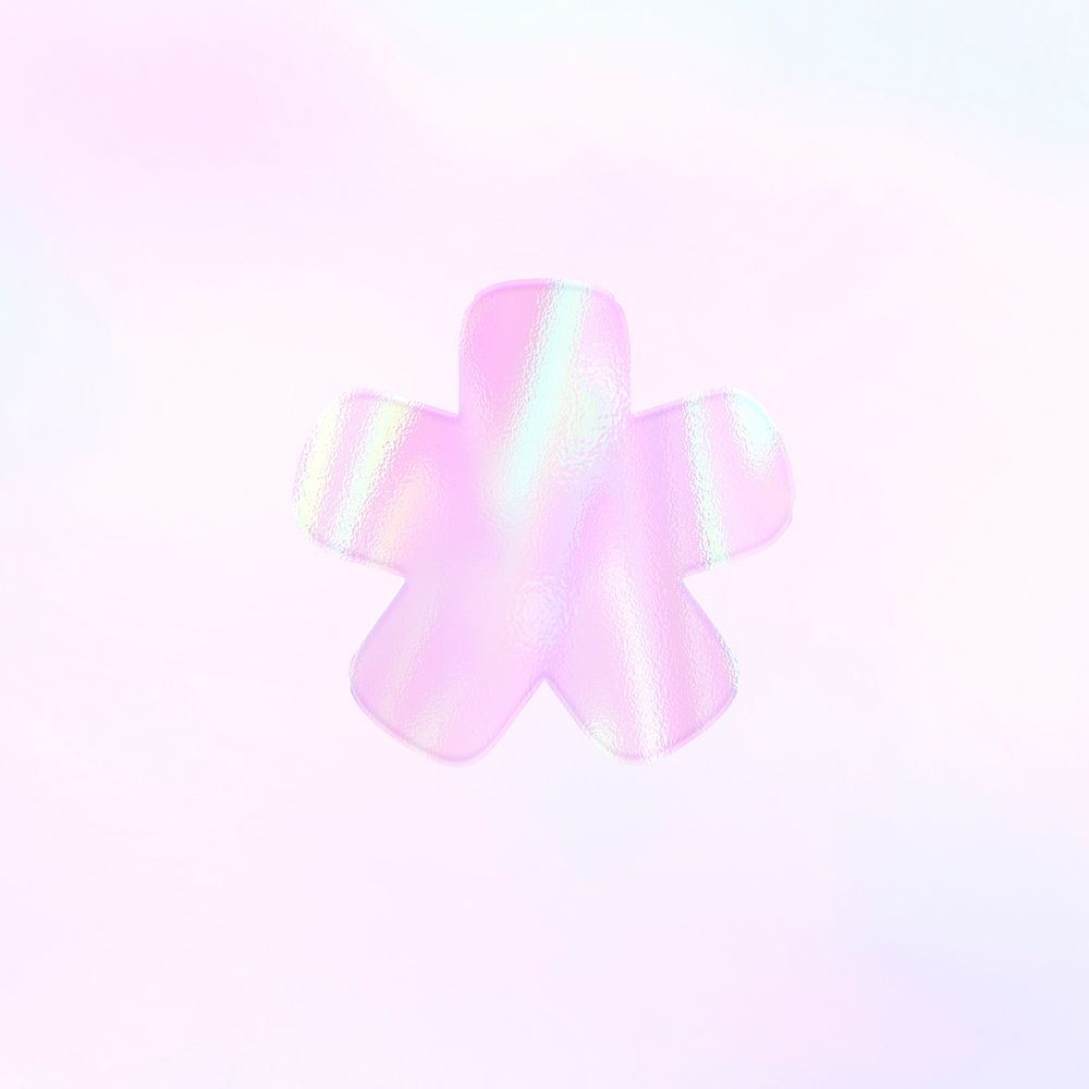 Symbol asterisk psd pink holographic effect