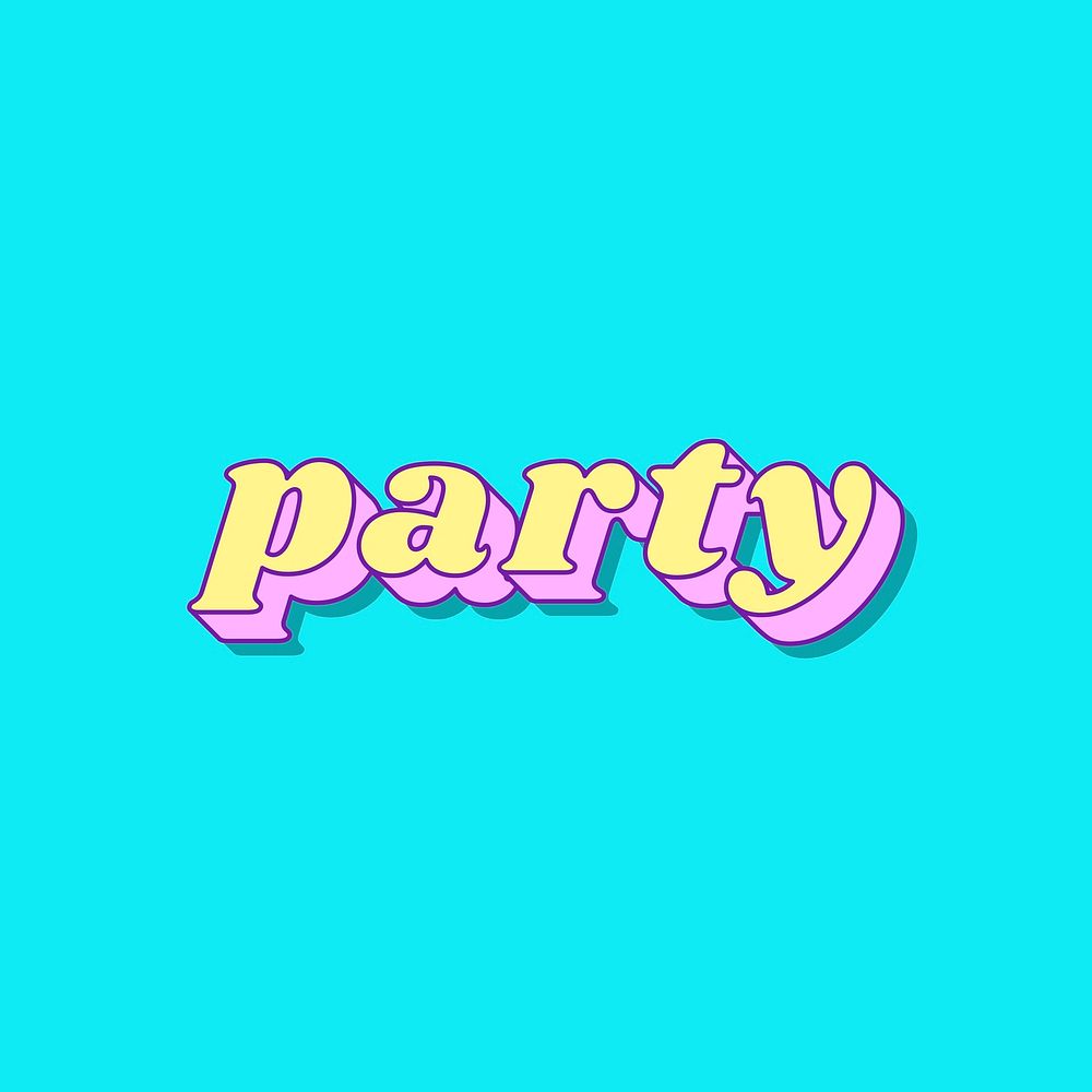 Party word bold typography vector