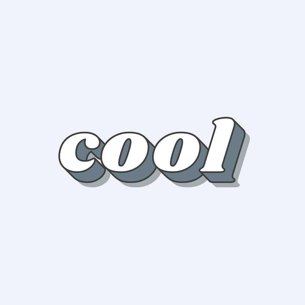 Cool word retro typography vector | Premium Vector - rawpixel