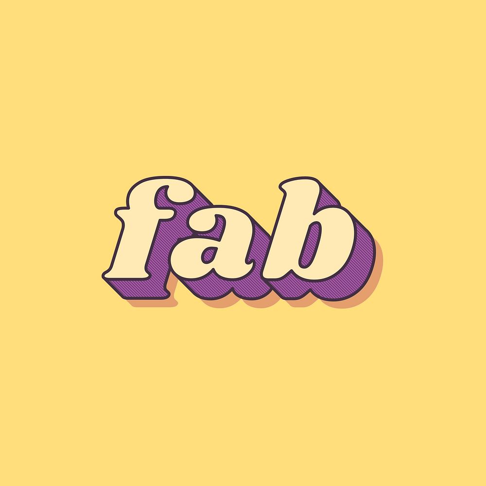 Fab lettering retro bold font typography