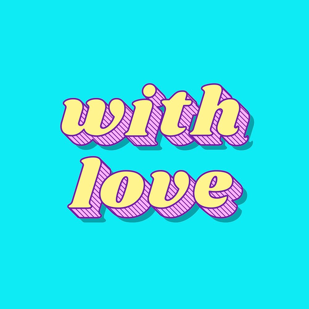 Funky bold style with love typography vector illustration