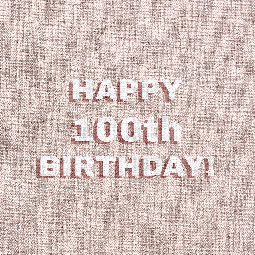 Happy 100th birthday typography text