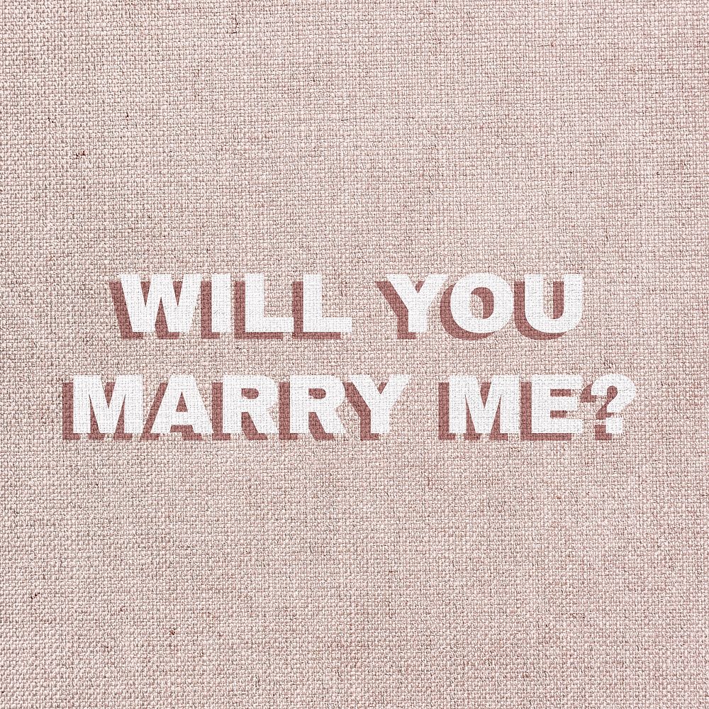 Will you marry me? message typography