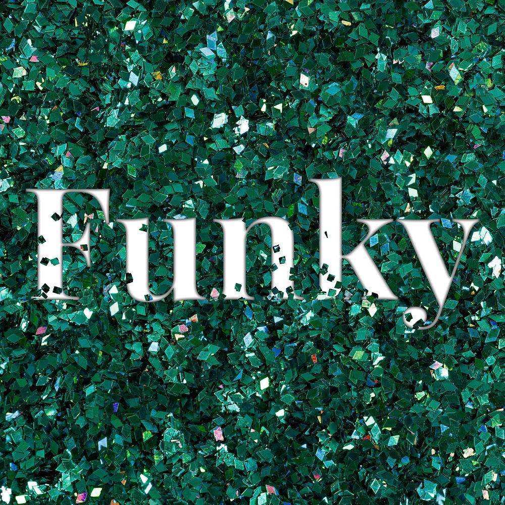 Funky glittery slang typography word