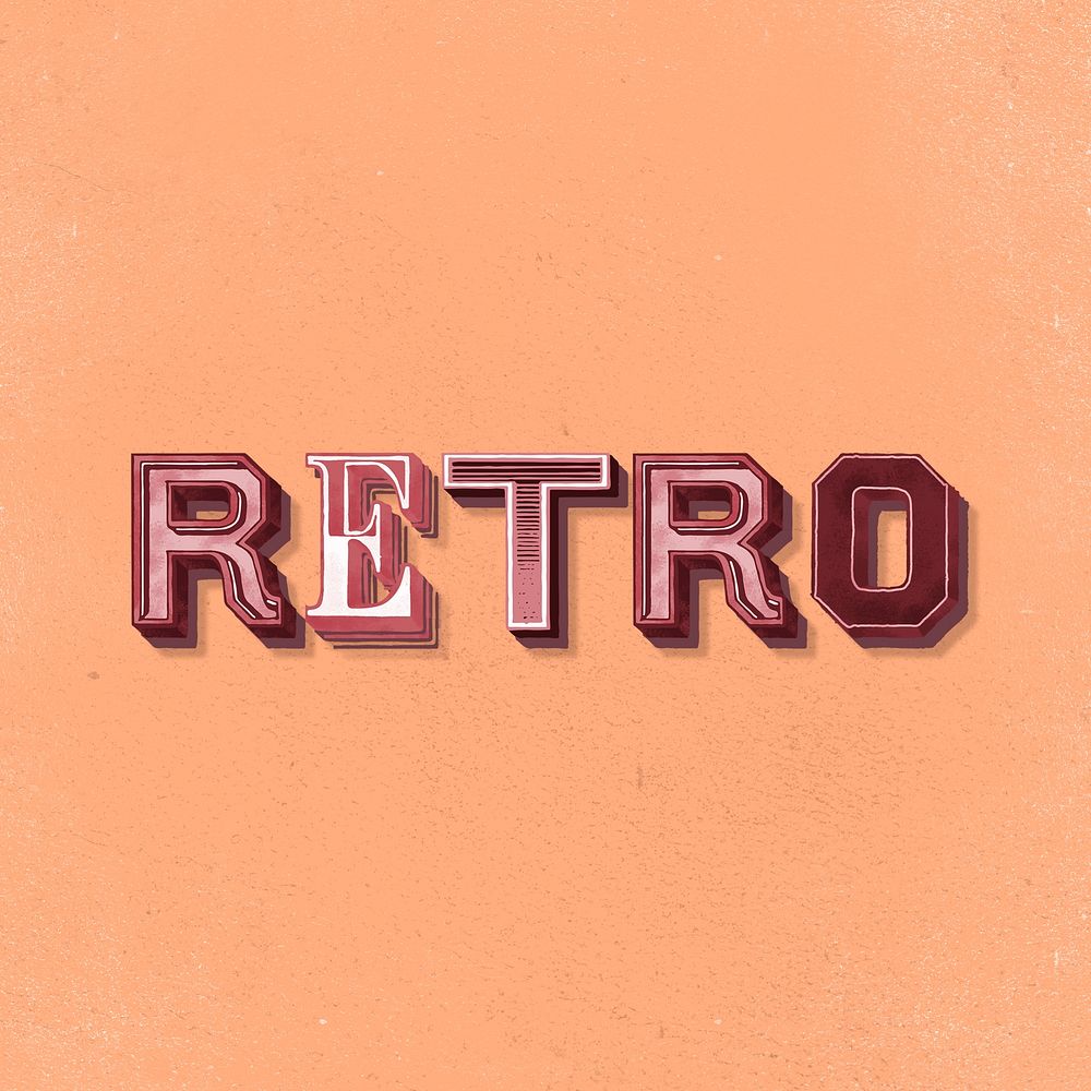 Retro word clipart vintage typography