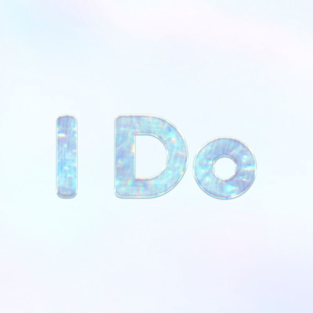 I do text holographic effect pastel blue typography