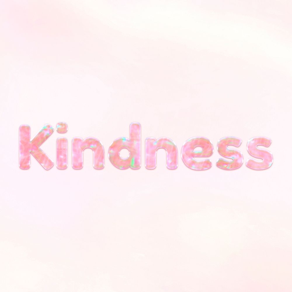 Shiny kindness lext holographic pastel font