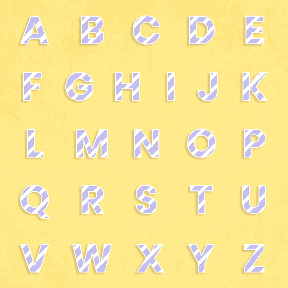 Abc letter collection typography psd