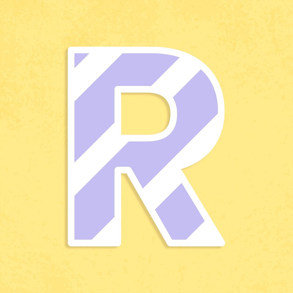 Font r capital typography psd