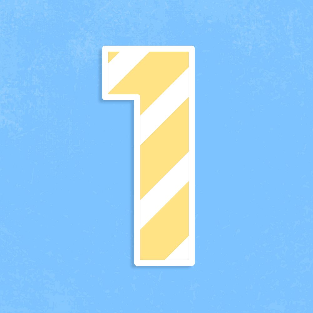 Number one  font graphic psd stripe pattern