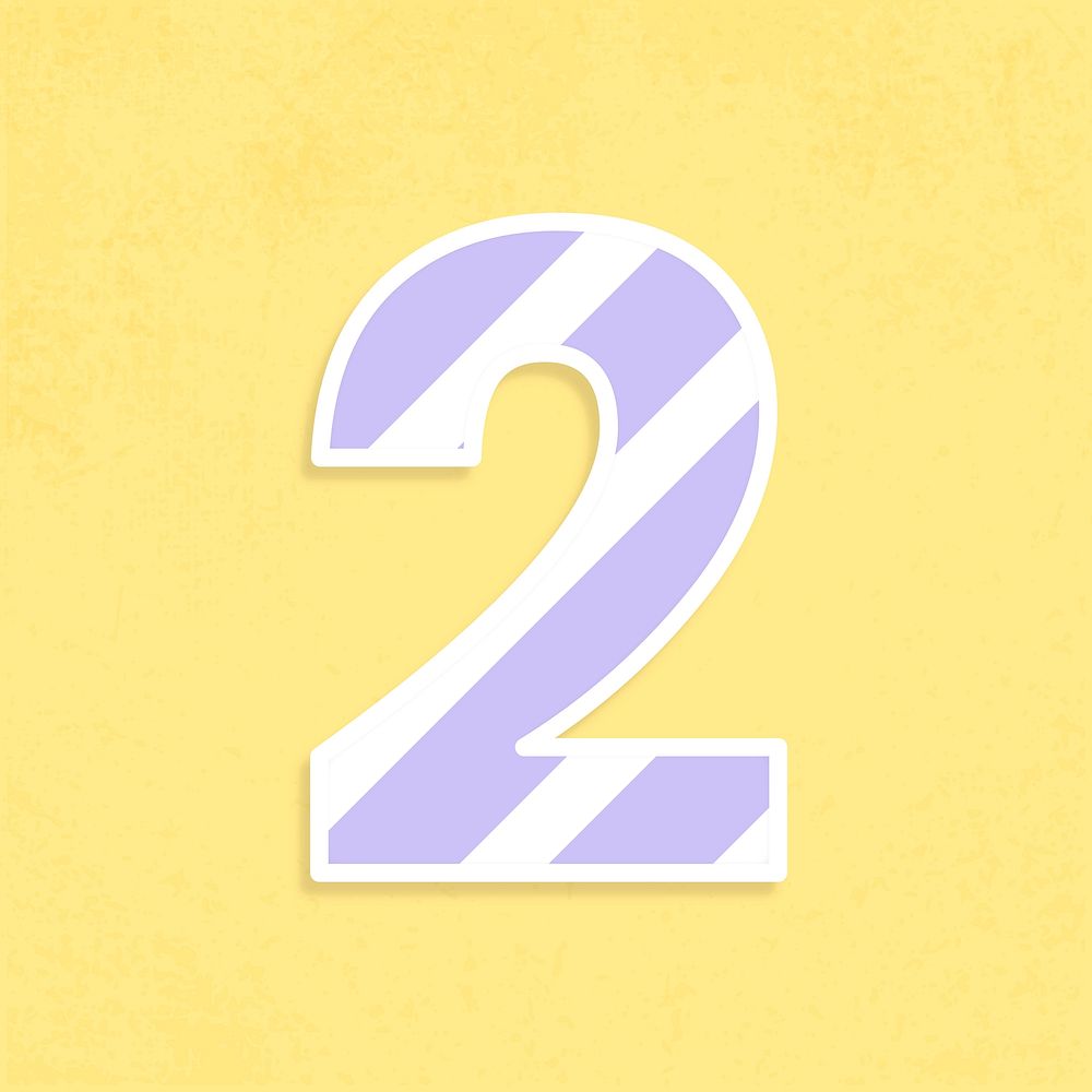 Number 2 font colorful graphic vector