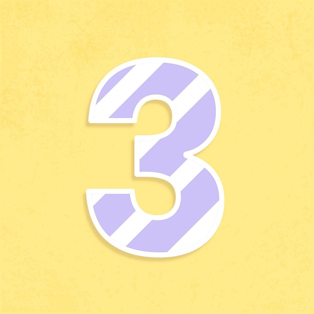 Number 3 font colorful graphic vector