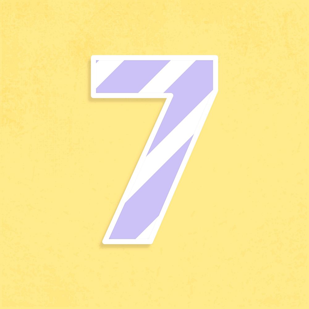 Number 7 font colorful graphic vector