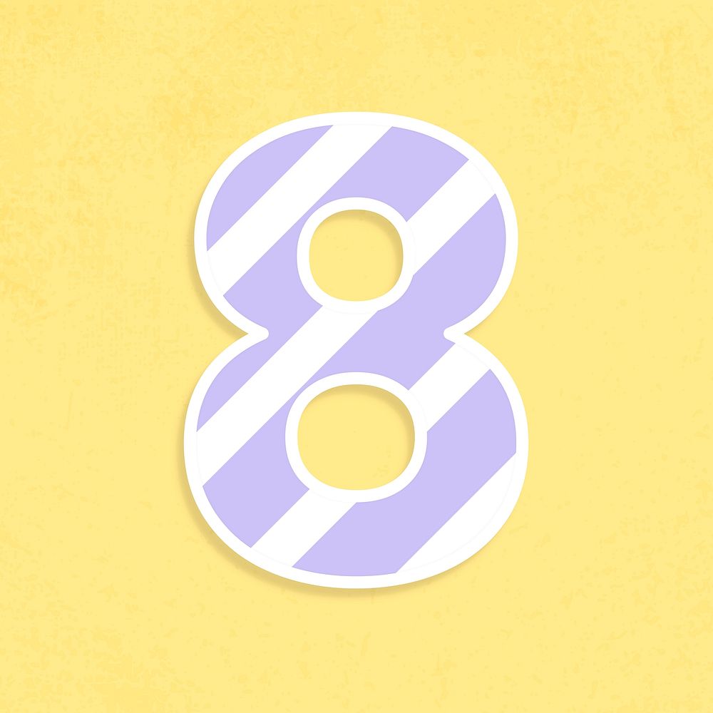 Number 8 font colorful graphic vector