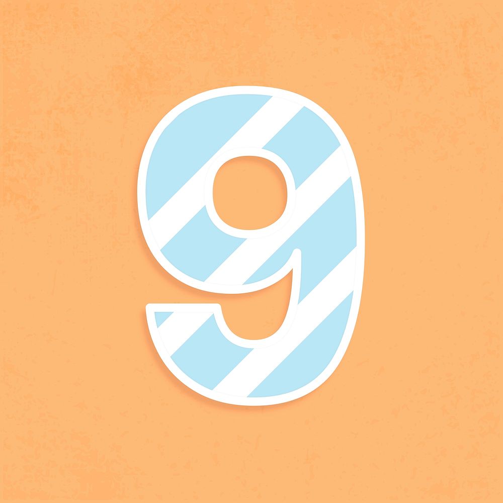 9 font typography vector candy cane
