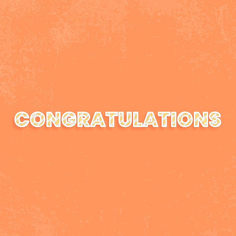 Congratulations candy stripe text vector typography