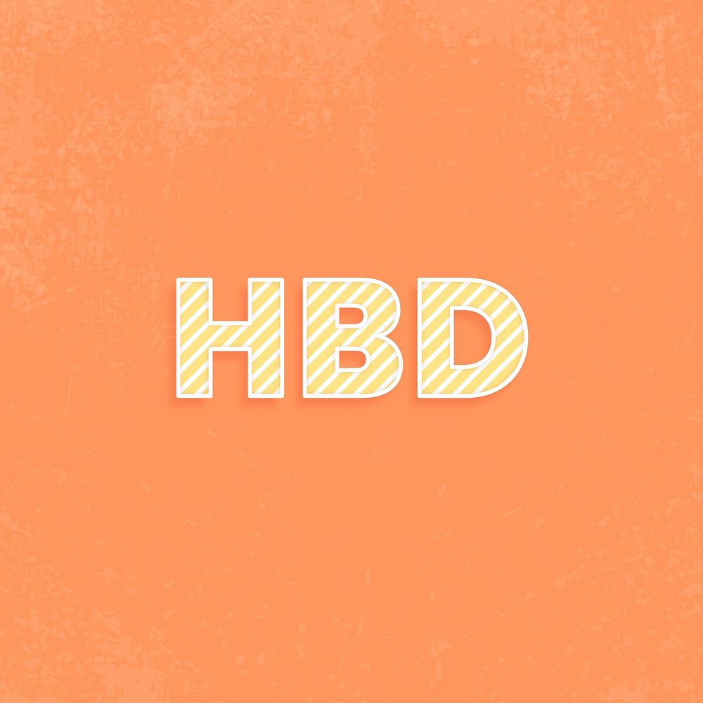 HBD candy candy stripe text vector typography