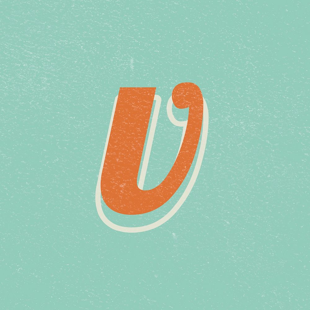 V letter vintage font lettering alphabet