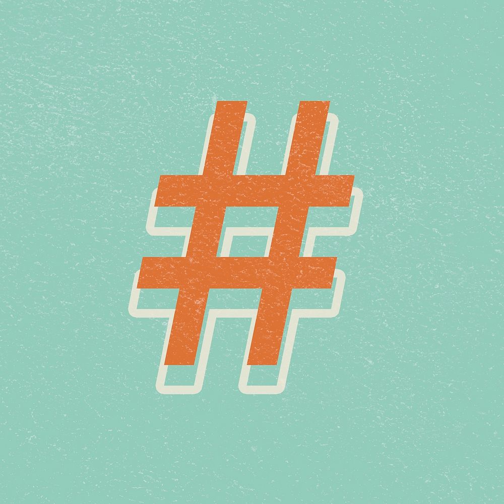 # hashtag vintage typography icon