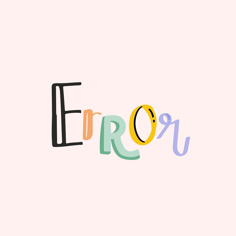 Doodle lettering error psd typography