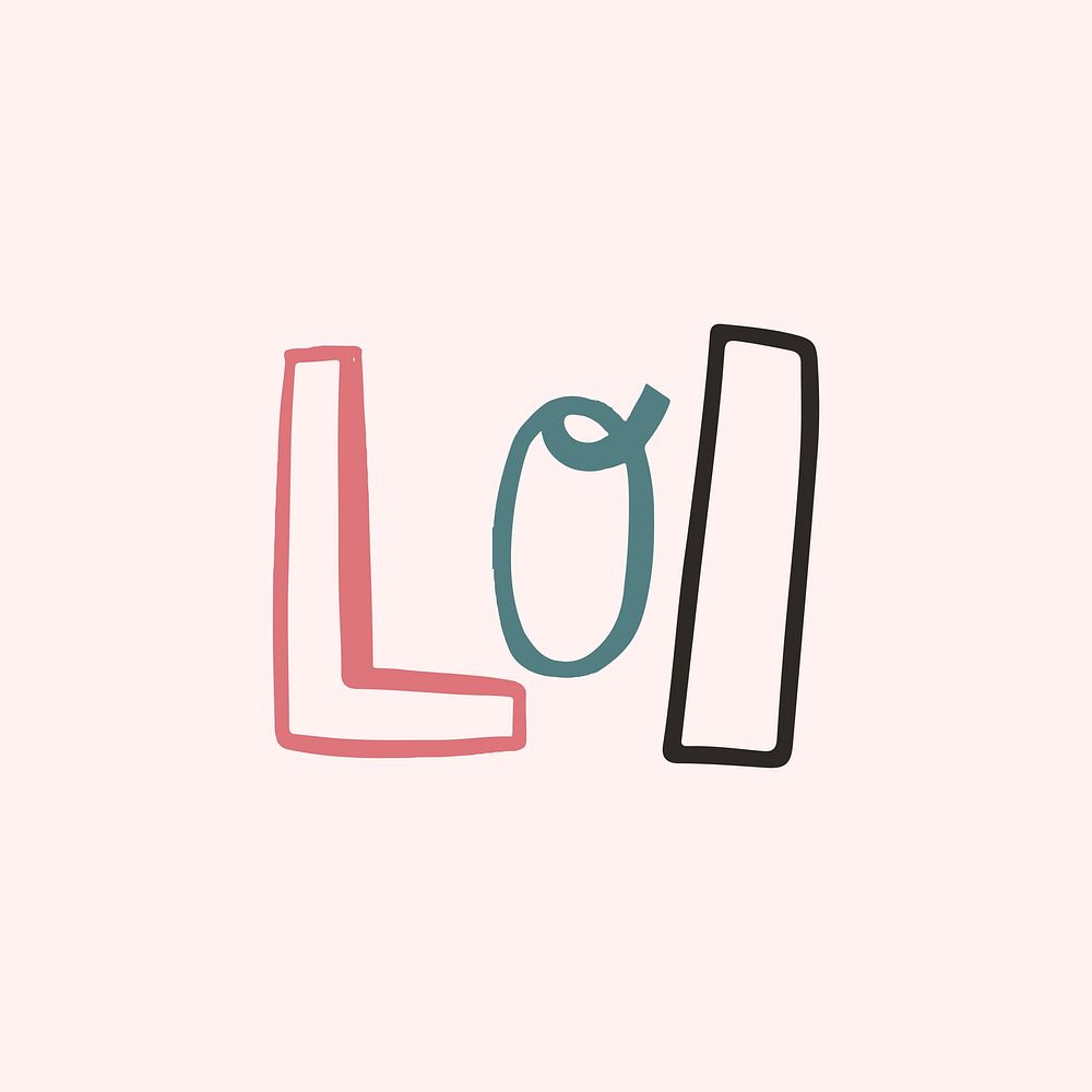 LOL word calligraphy vector doodle lettering