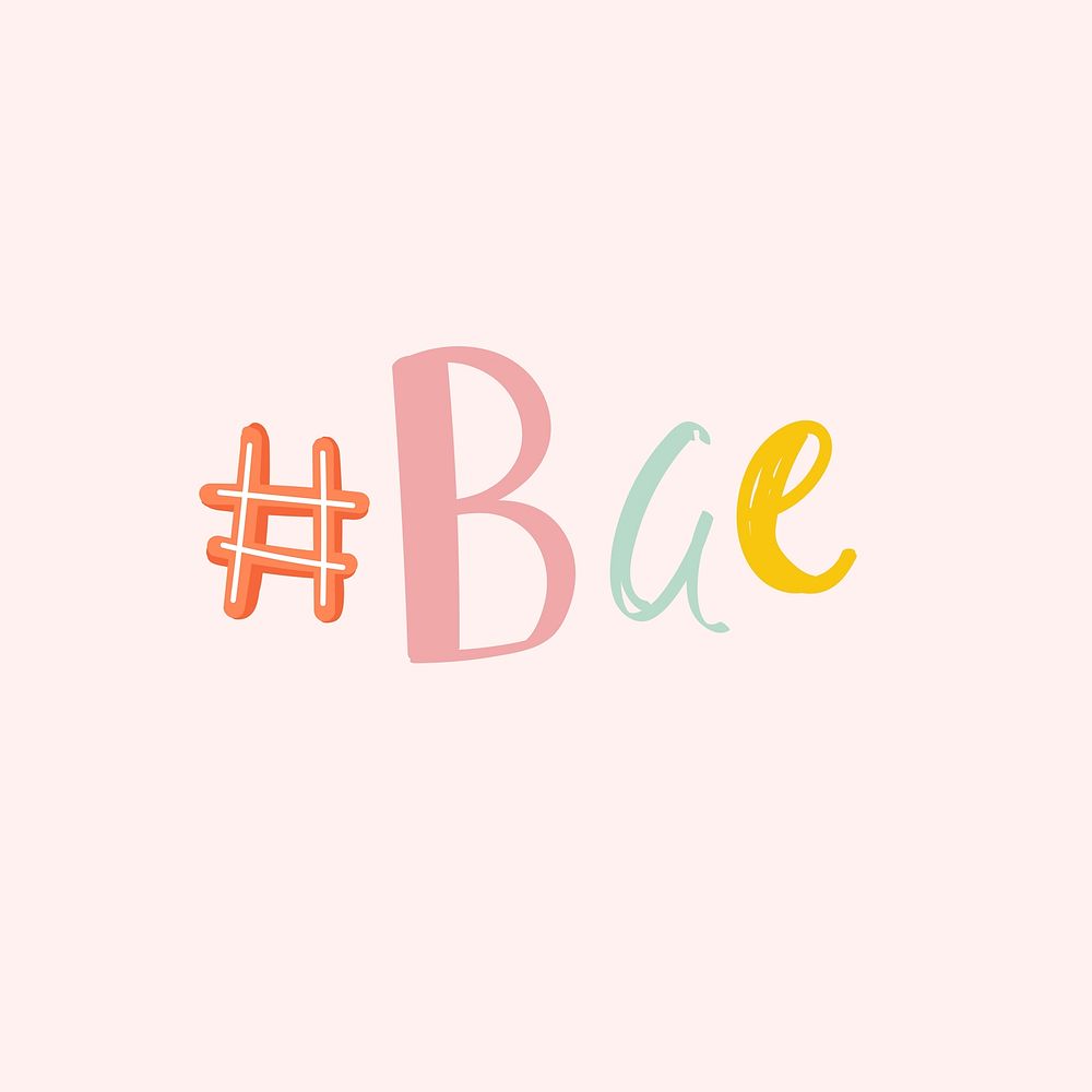 #Bae text cute doodle font