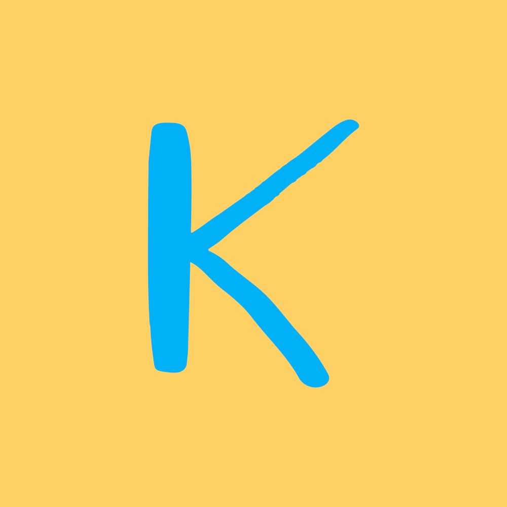 Letter K doodle vector typography