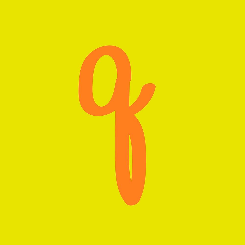 Vector letter Q doodle typography