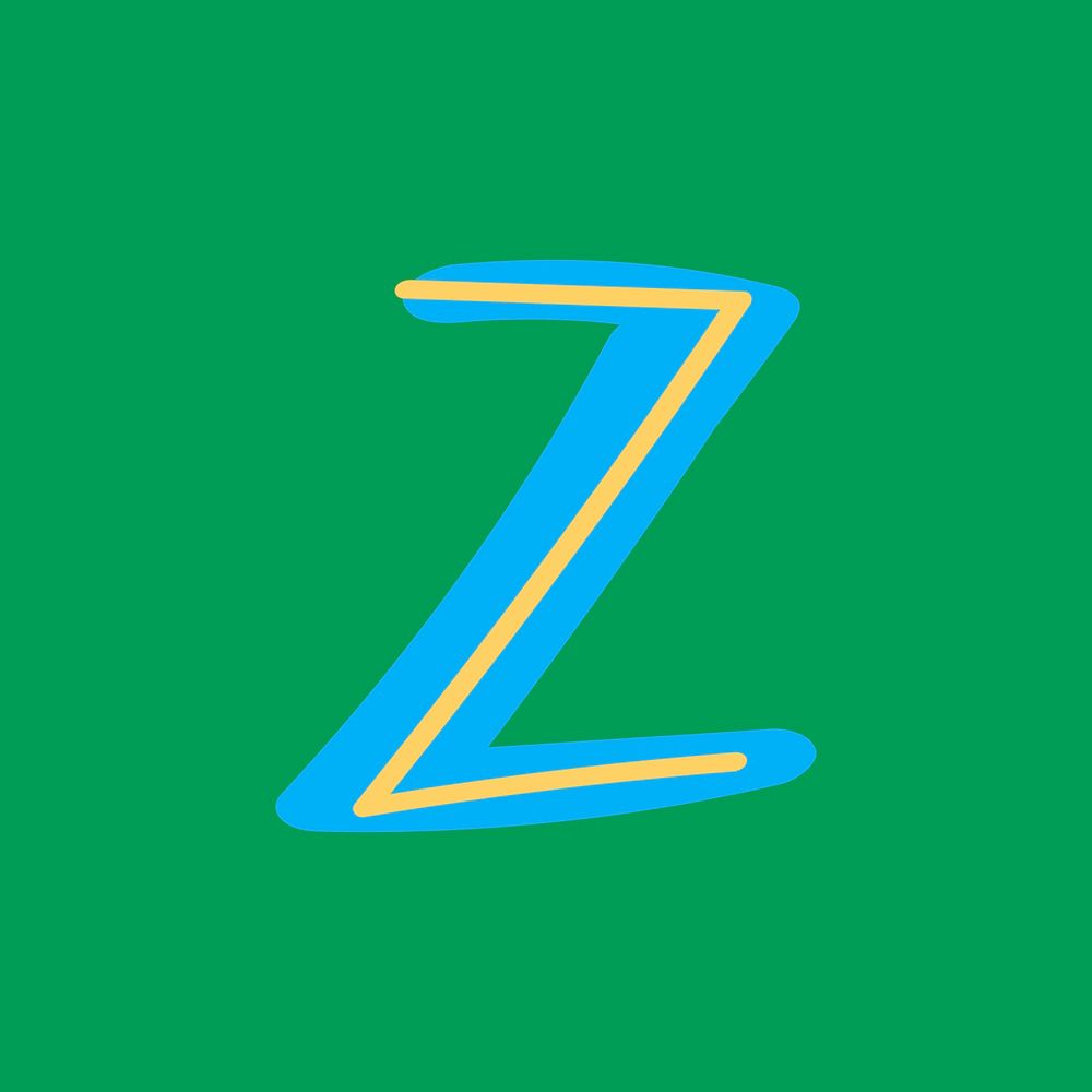 Vector letter Z doodle typography
