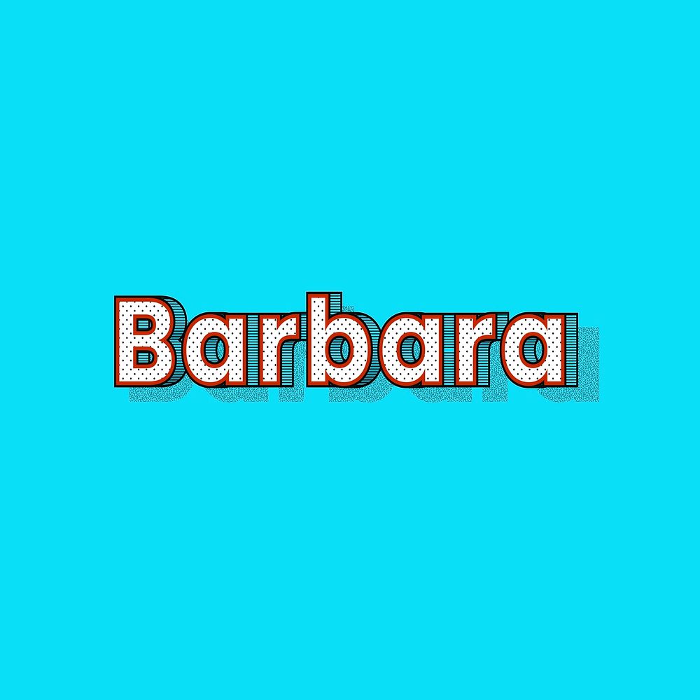 Barbara female name retro polka dot lettering