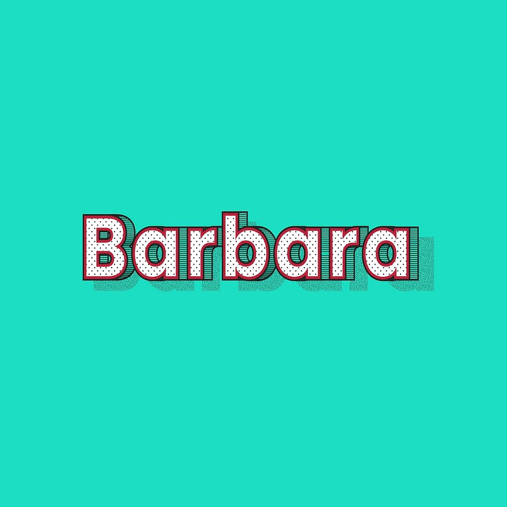 Barbara name retro dotted style design