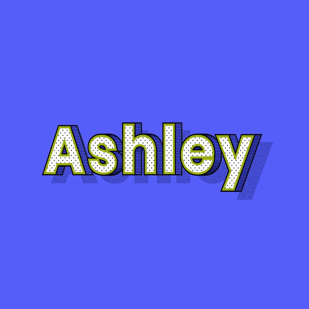 Female name Ashley typography text