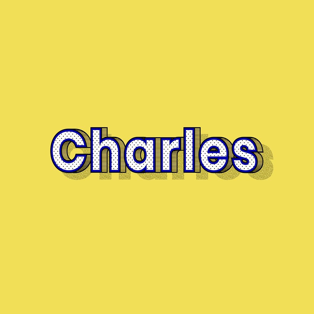 Charles name retro dotted style design