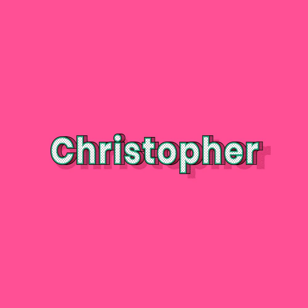 Christopher name retro dotted style design