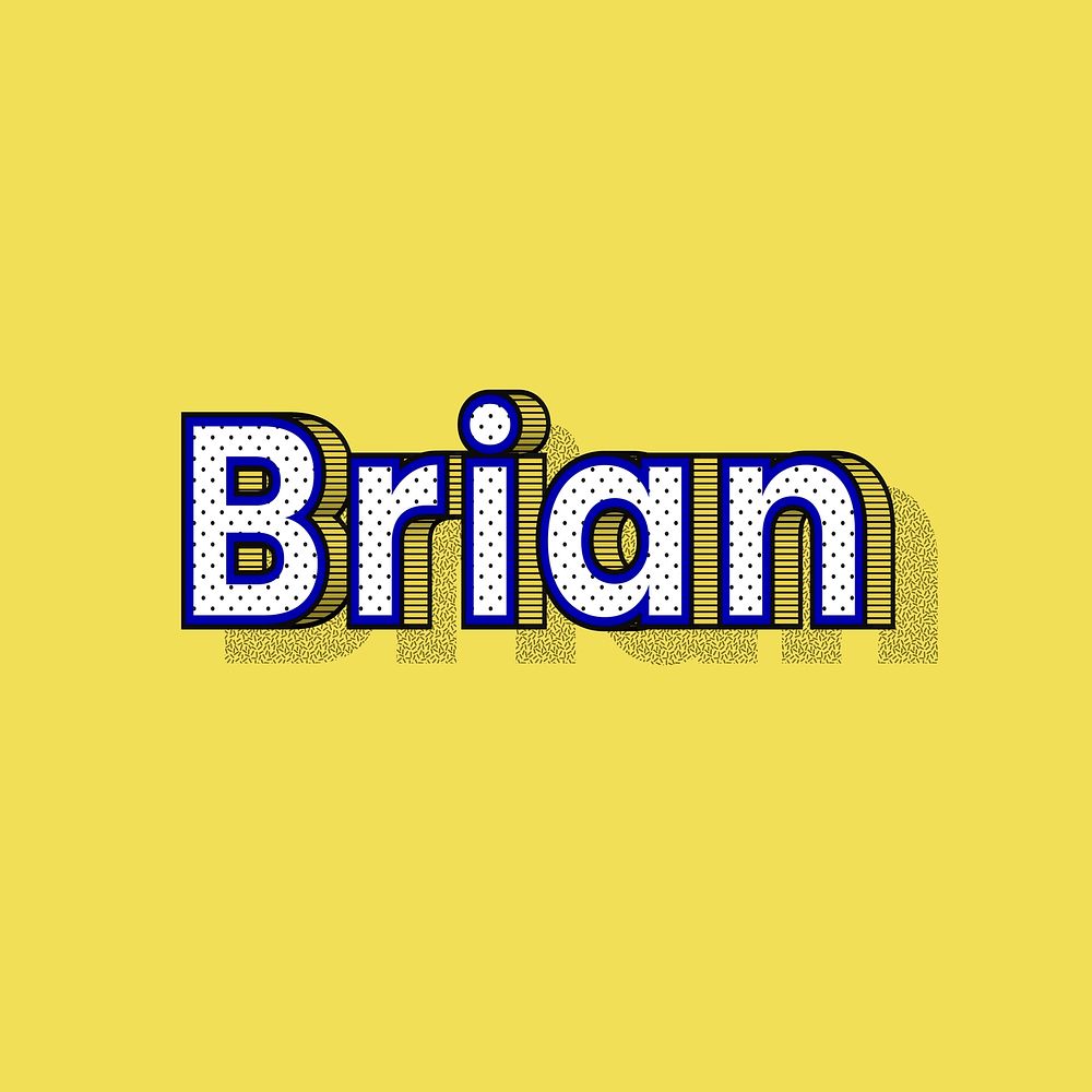 Brian male name retro polka dot lettering