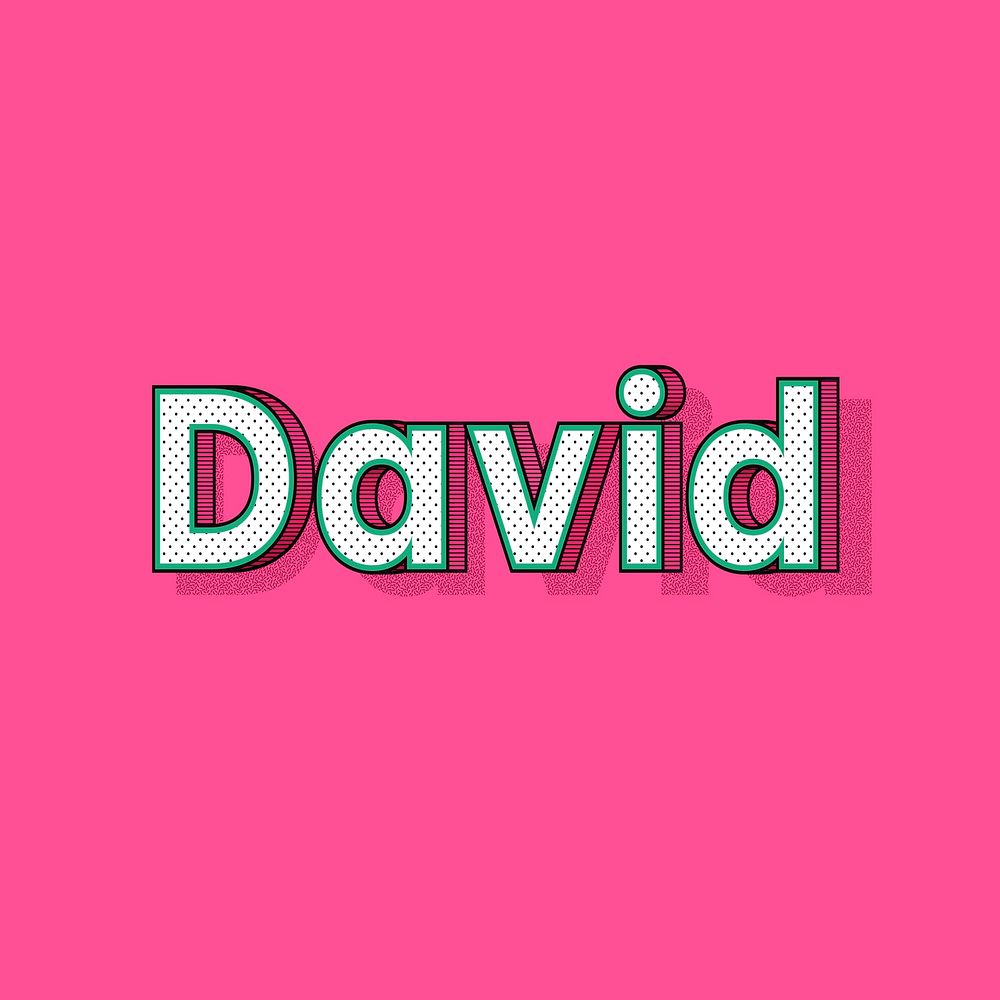 David male name retro polka dot lettering