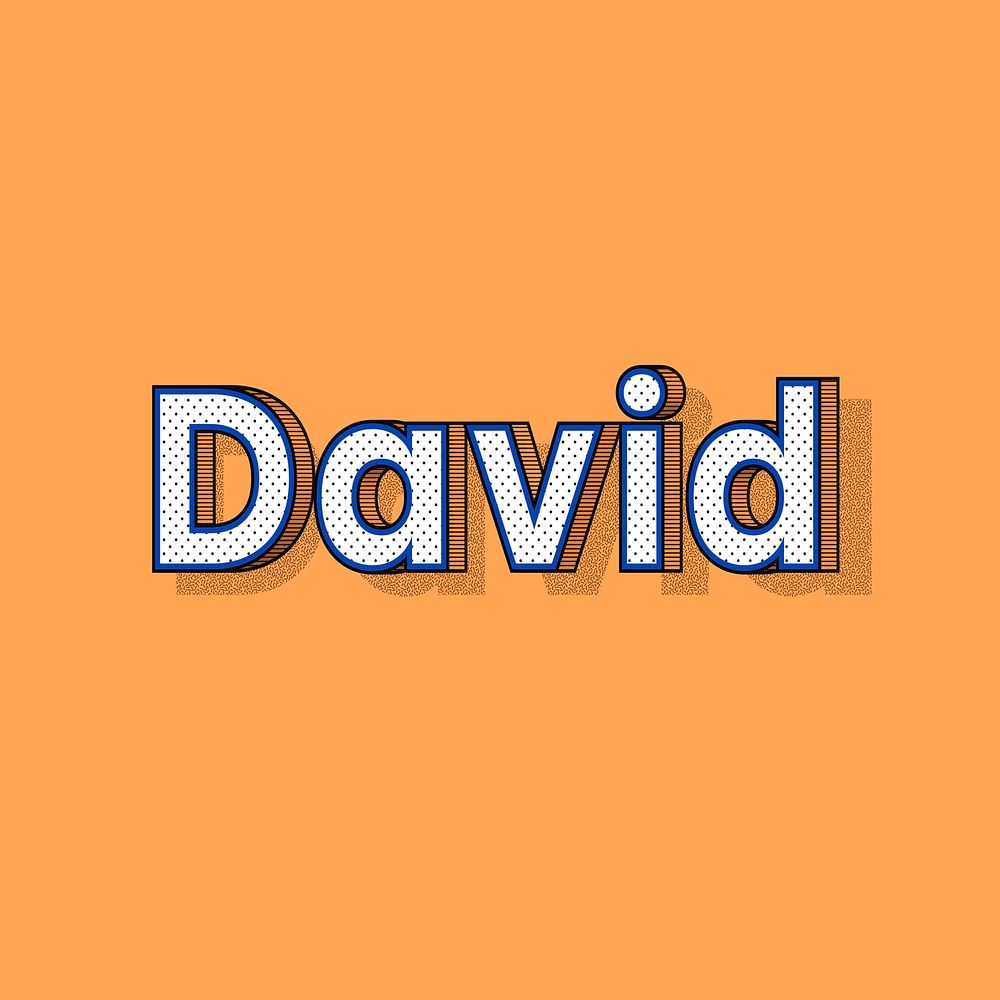 Male name David typography text