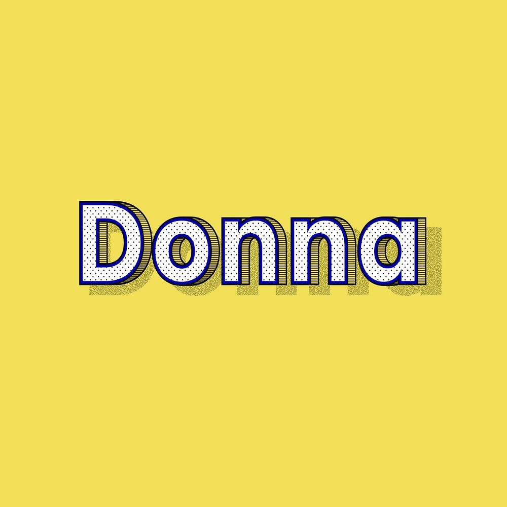 Donna name halftone shadow style typography
