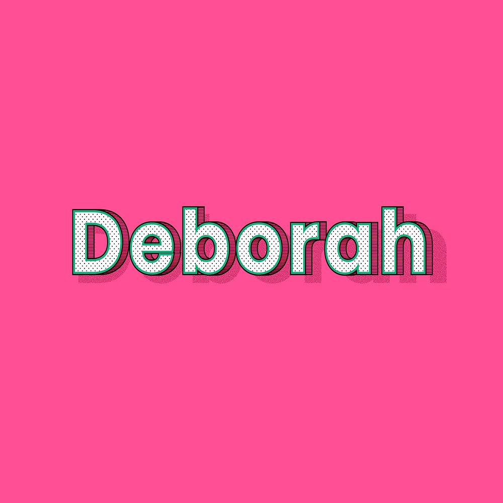 Deborah name lettering font shadow retro typography