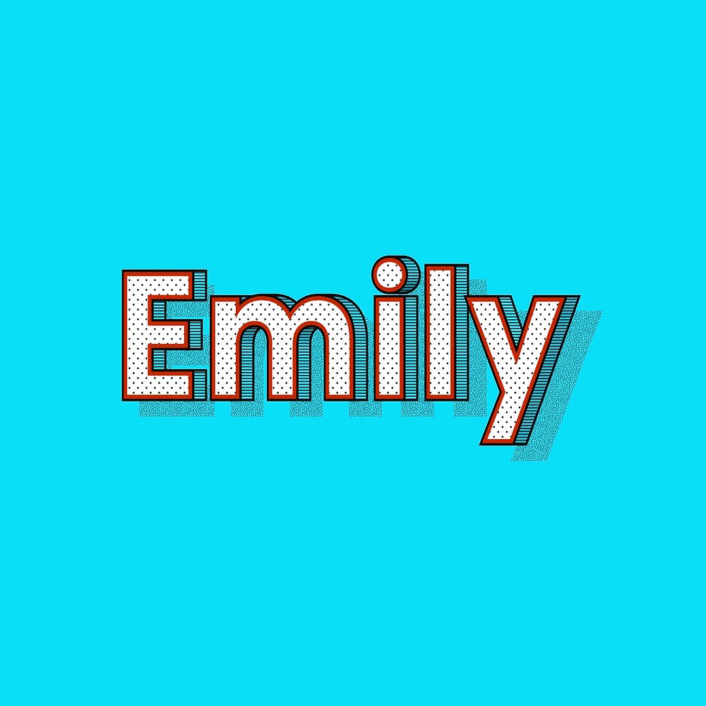 Emily name retro dotted style design