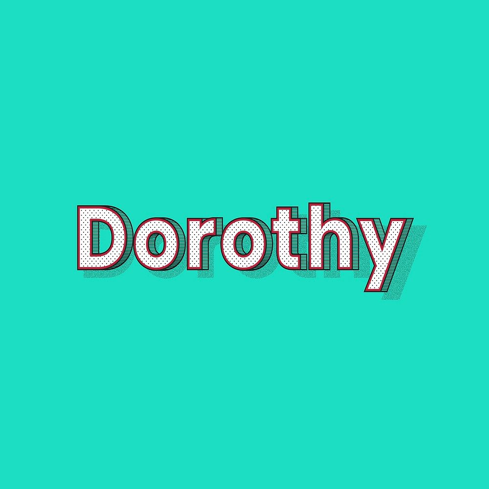 Dorothy name lettering font shadow retro typography