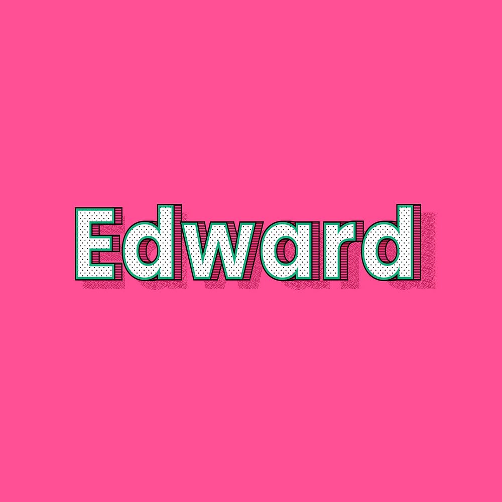 Edward name retro dotted style design