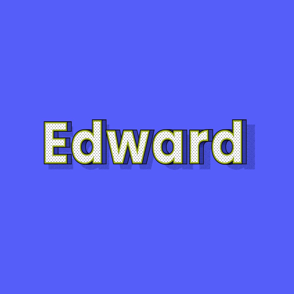 Edward male name retro polka dot lettering