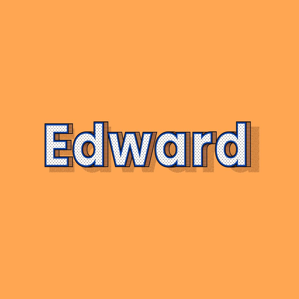 Edward name lettering font shadow retro typography