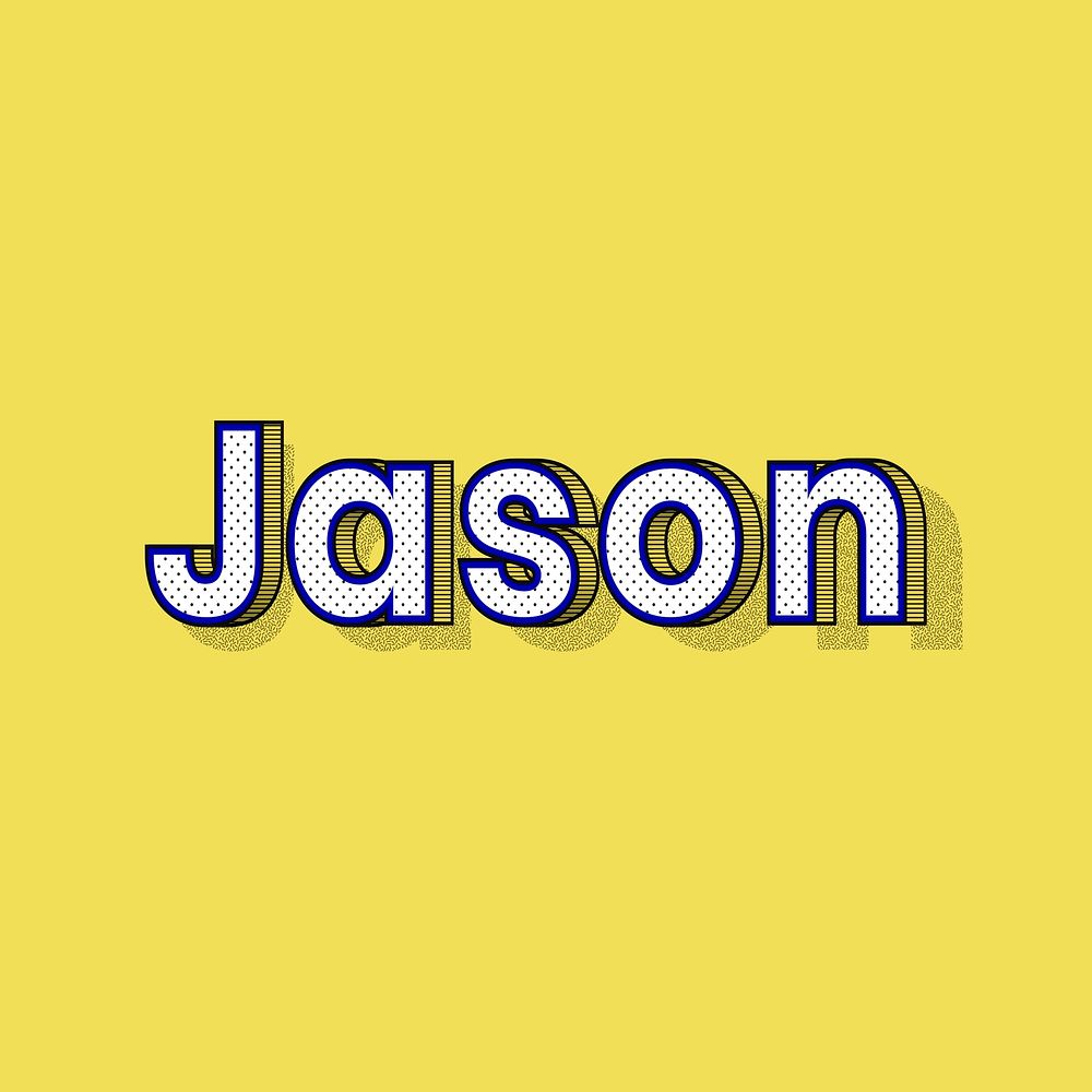 Jason name lettering font shadow retro typography